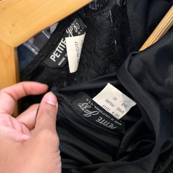 Vtg 90s Petite Jazz Floral Lace Whimsigoth Gothic Romantic Midi Dress, Medium - Picture 5 of 11